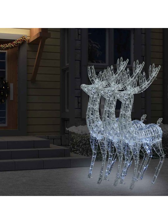 Ziemeļbriežu dekorācijas, 3 gab., 250 LED, 180 cm, akrils, XXL