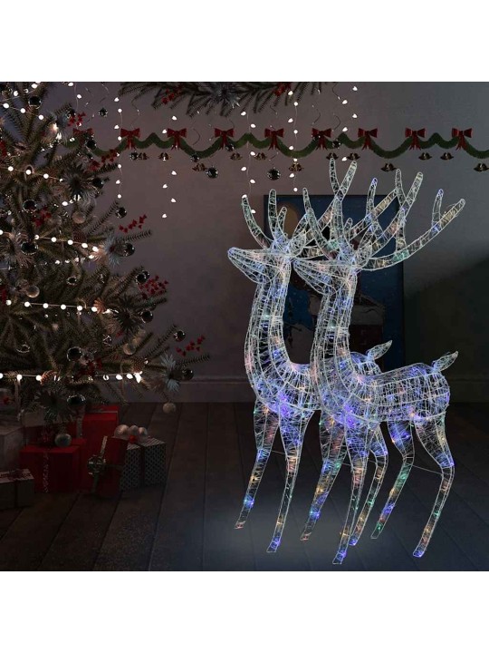 Ziemeļbriežu dekorācijas, 2 gab., 250 LED, 180 cm, akrils, XXL