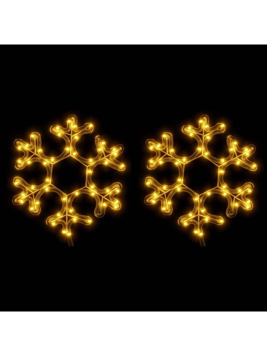 Ziemassvētku sniegpārslas figūras, 2 gab., baltas led, 27x27 cm