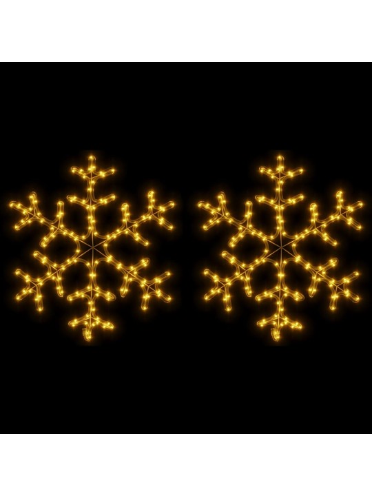 Ziemassvētku sniegpārslas figūras, 2 gab., baltas led, 59x59 cm
