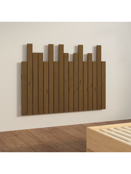 Sienas galvgalis, brūns, 103x3x80 cm, priedes masīvkoks