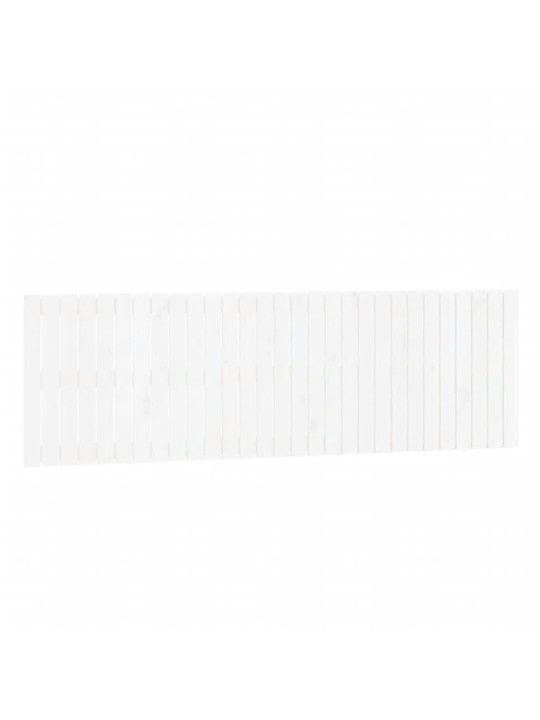 Sienas galvgalis, balts, 185x3x60 cm, priedes masīvkoks