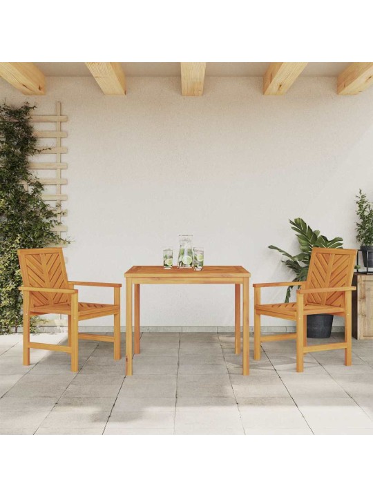 Dārza ēdamgalds 3 pcs brūna 90 x 90 x 74 cm akācijas masīvkoks