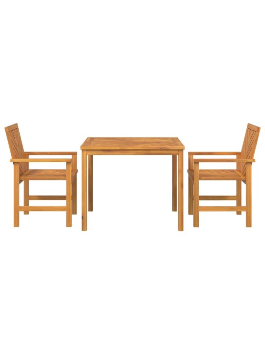 Dārza ēdamgalds 3 pcs brūna 90 x 90 x 74 cm akācijas masīvkoks