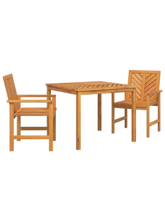 Dārza ēdamgalds 3 pcs brūna 90 x 90 x 74 cm akācijas masīvkoks