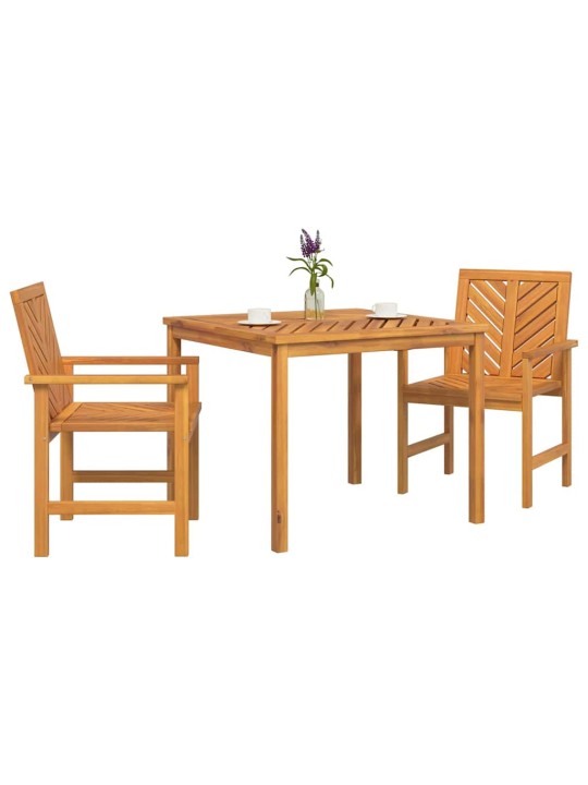 Dārza ēdamgalds 3 pcs brūna 90 x 90 x 74 cm akācijas masīvkoks