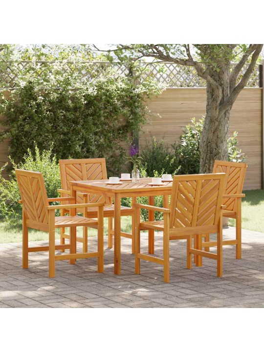 Dārza ēdamgalds 5 pcs brūna 90 x 90 x 74 cm akācijas masīvkoks