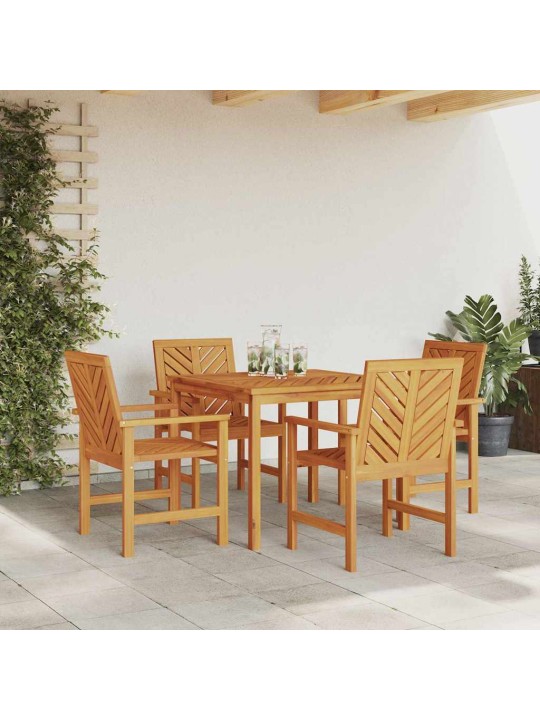 Dārza ēdamgalds 5 pcs brūna 90 x 90 x 74 cm akācijas masīvkoks