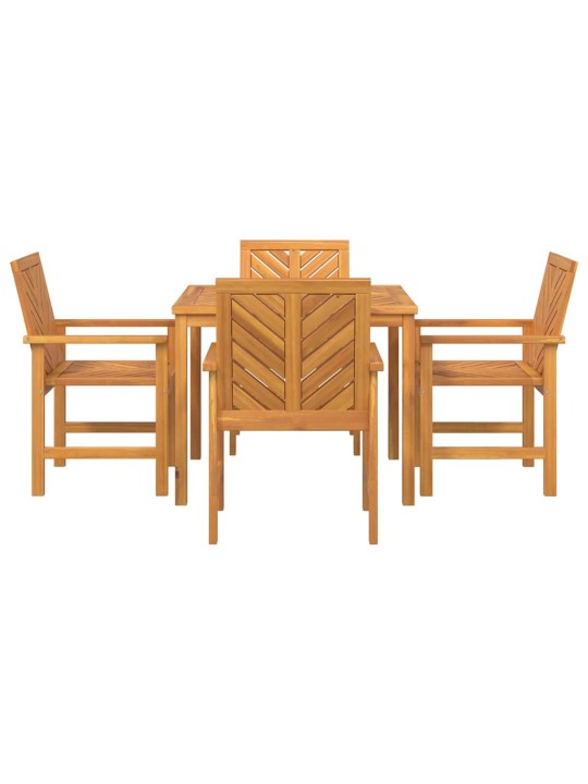 Dārza ēdamgalds 5 pcs brūna 90 x 90 x 74 cm akācijas masīvkoks
