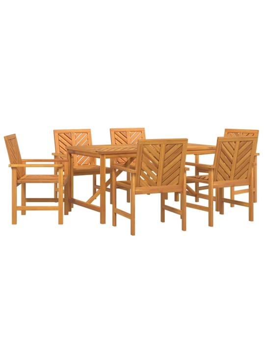 Dārza ēdamgalds 7 pcs brūna 150 x 90 x 74 cm akācijas masīvkoks
