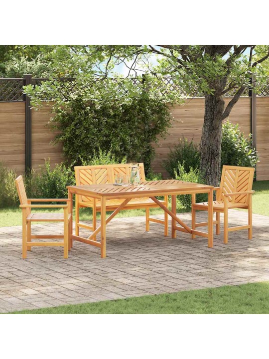 Dārza ēdamgalds 4 pcs brūna 150 x 90 x 74 cm akācijas masīvkoks