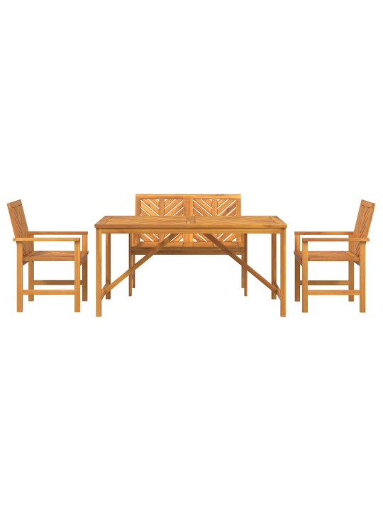 Dārza ēdamgalds 4 pcs brūna 150 x 90 x 74 cm akācijas masīvkoks