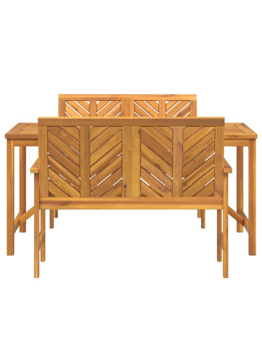Dārza ēdamgalds 3 pcs brūna 150 x 90 x 74 cm akācijas masīvkoks