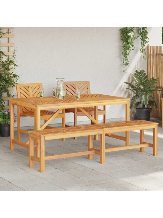 Dārza ēdamgalds 4 pcs brūna 150 x 90 x 74 cm akācijas masīvkoks