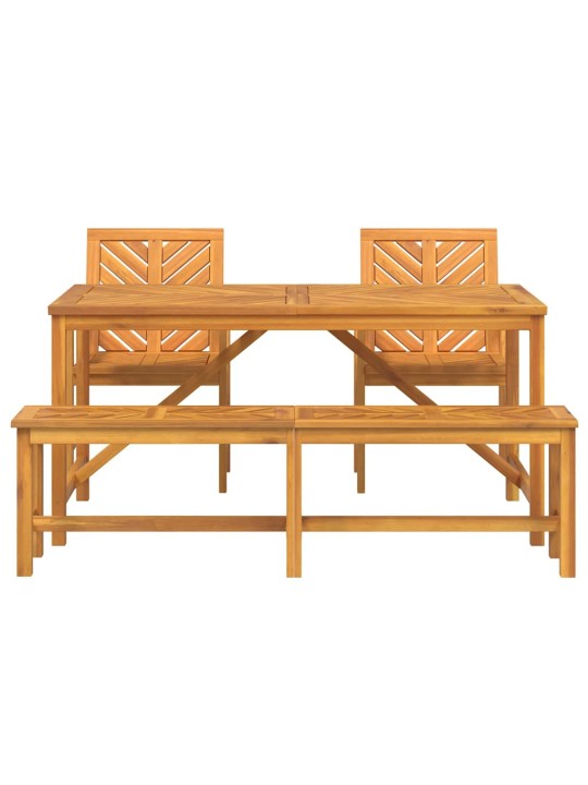 Dārza ēdamgalds 4 pcs brūna 150 x 90 x 74 cm akācijas masīvkoks