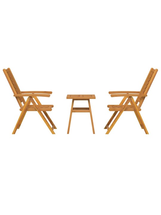 Dārza bistro komplekts 3 pcs brūna akācijas masīvkoks