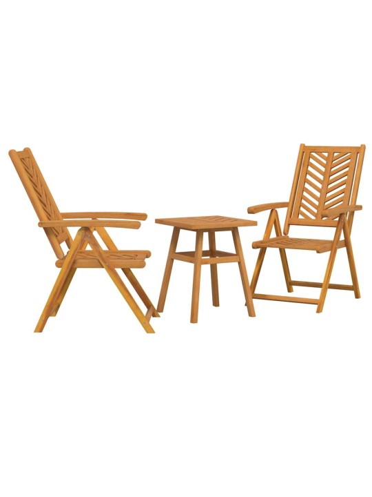 Dārza bistro komplekts 3 pcs brūna akācijas masīvkoks