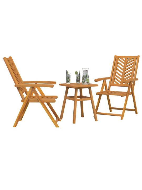 Dārza bistro komplekts 3 pcs brūna akācijas masīvkoks