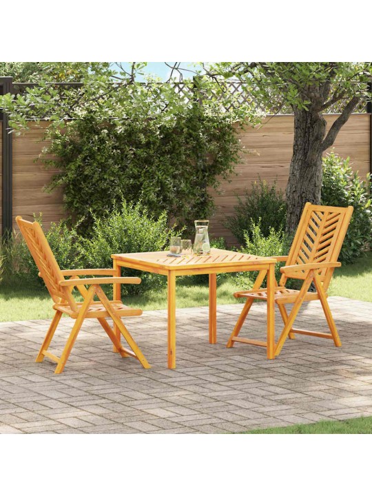 Dārza ēdamgalds 3 pcs brūna 90 x 90 x 74 cm akācijas masīvkoks