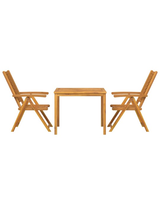 Dārza ēdamgalds 3 pcs brūna 90 x 90 x 74 cm akācijas masīvkoks