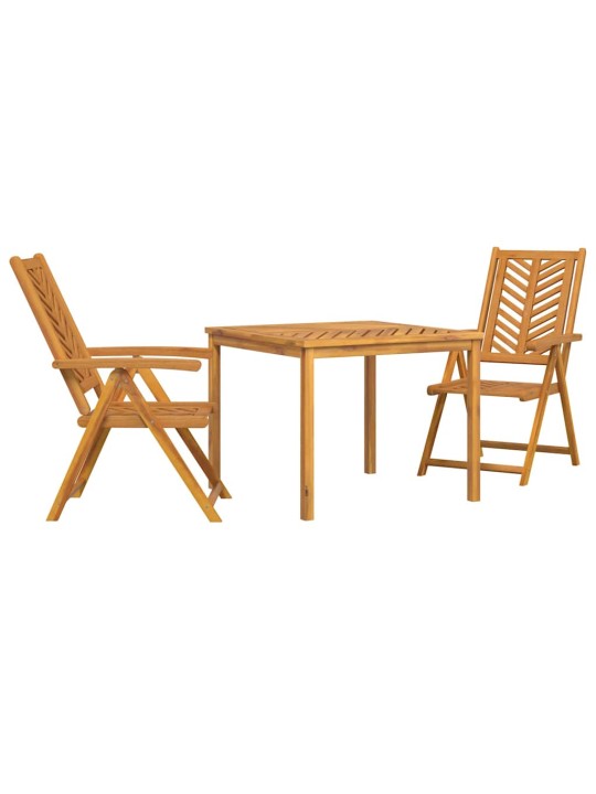 Dārza ēdamgalds 3 pcs brūna 90 x 90 x 74 cm akācijas masīvkoks