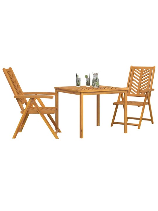 Dārza ēdamgalds 3 pcs brūna 90 x 90 x 74 cm akācijas masīvkoks