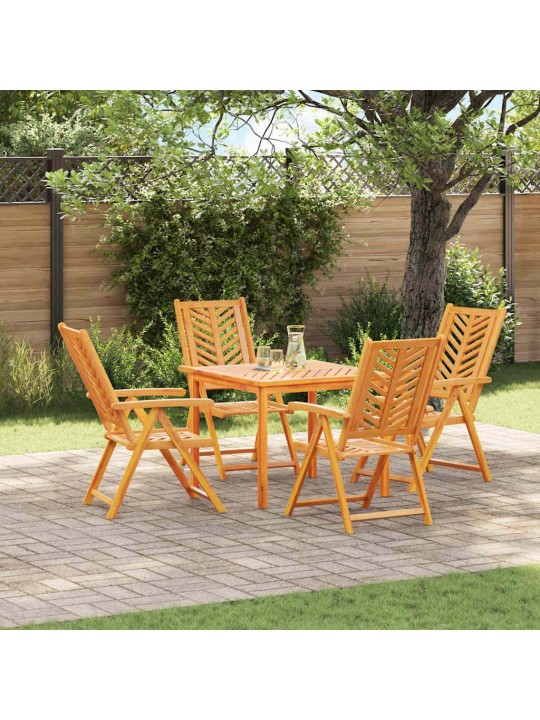 Dārza ēdamgalds 5 pcs brūna 90 x 90 x 74 cm akācijas masīvkoks
