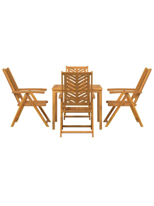 Dārza ēdamgalds 5 pcs brūna 90 x 90 x 74 cm akācijas masīvkoks