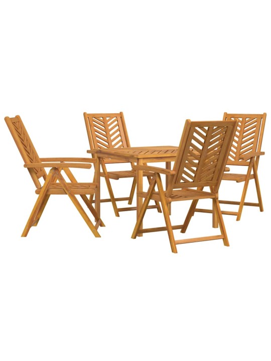 Dārza ēdamgalds 5 pcs brūna 90 x 90 x 74 cm akācijas masīvkoks