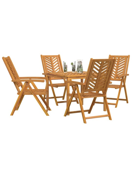Dārza ēdamgalds 5 pcs brūna 90 x 90 x 74 cm akācijas masīvkoks