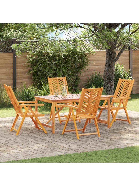 Dārza ēdamgalds 5 pcs brūna 150 x 90 x 74 cm akācijas masīvkoks