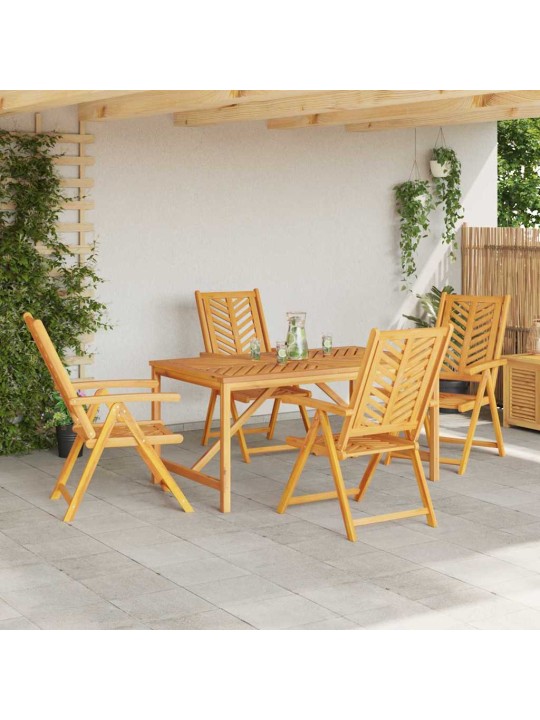 Dārza ēdamgalds 5 pcs brūna 150 x 90 x 74 cm akācijas masīvkoks