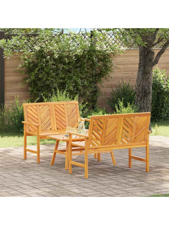 Dārza atpūtas komplekts 2 pcs brūna akācijas masīvkoks