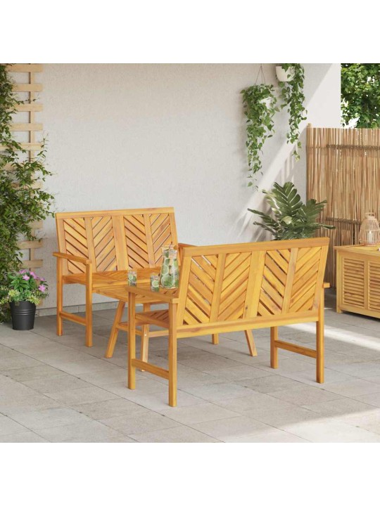 Dārza atpūtas komplekts 2 pcs brūna akācijas masīvkoks