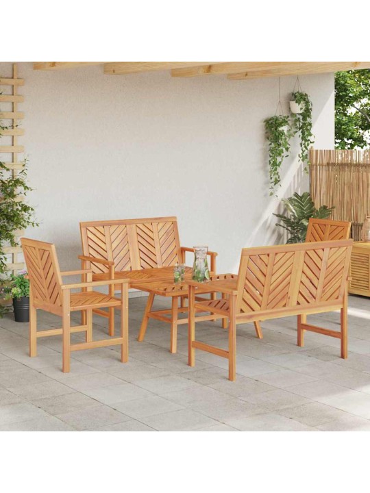 Dārza atpūtas komplekts 3 pcs brūna akācijas masīvkoks