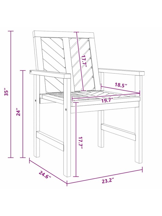 Dārza ēdamkrēsli 6 pcs brūna 59 x 62.5 x 89 cm