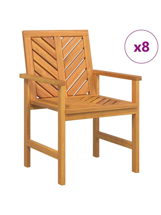 Dārza ēdamkrēsli 8 pcs brūna 59 x 62.5 x 89 cm