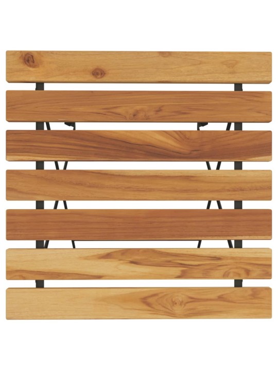 Saliekams bistro galds, 55x54x71 cm, masīvs tīkkoks, tērauds