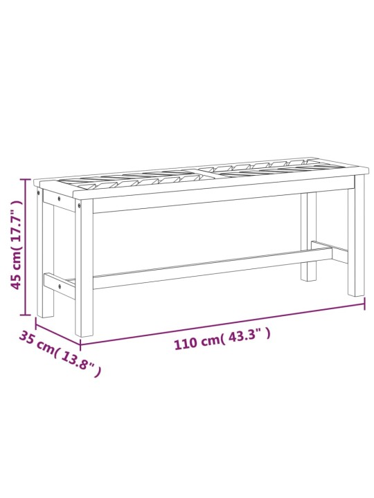 Dārza sols, 110 cm, akācijas masīvkoks