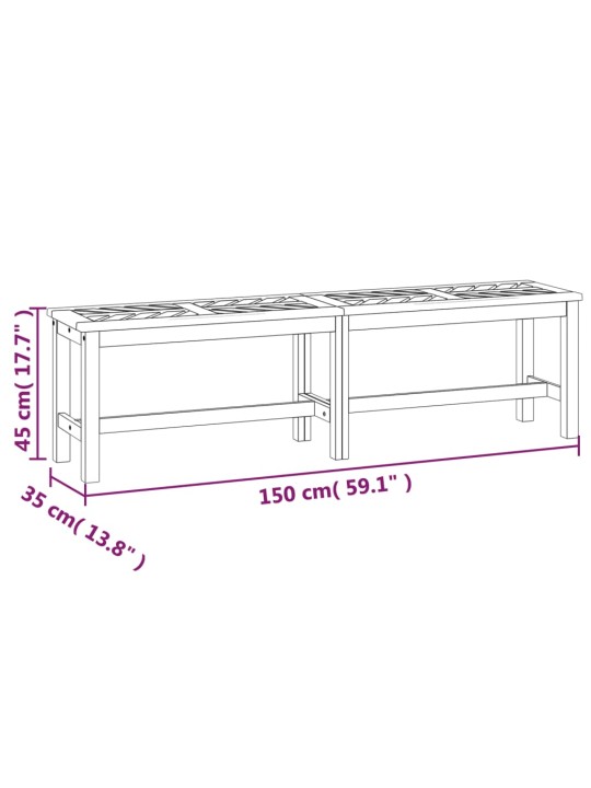 Dārza sols, 150 cm, akācijas masīvkoks