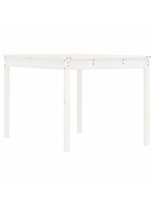 Dārza galds, balts, 121x82,5x76 cm, priedes masīvkoks