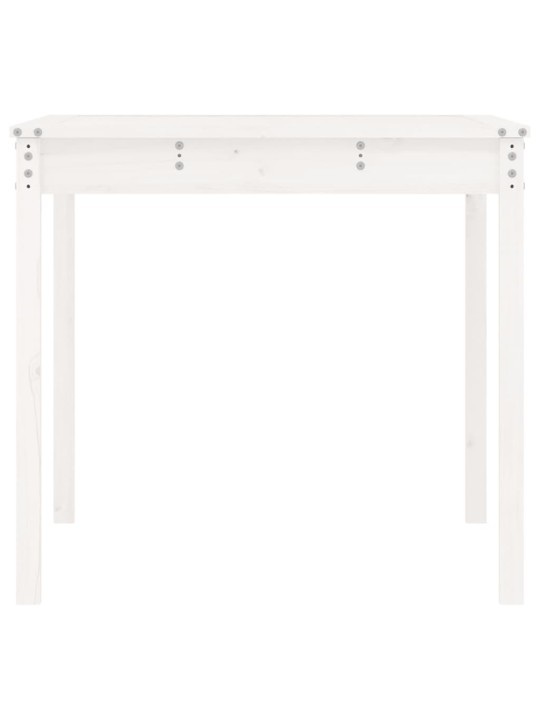 Dārza galds, balts, 121x82,5x76 cm, priedes masīvkoks