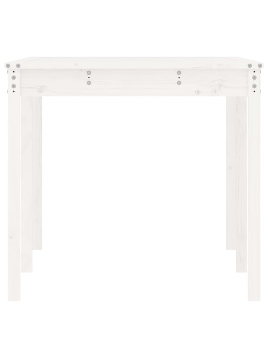 Dārza galds, balts, 159,5x82,5x76 cm, priedes masīvkoks
