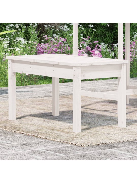 Dārza sols, 80x44x45 cm, priedes masīvkoks, balts