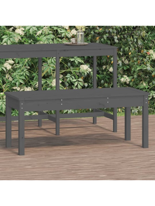 Dārza sols, pelēks, 109x44x45 cm, priedes masīvkoks