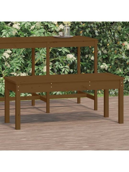 Dārza sols, 109x44x45 cm, priedes masīvkoks, brūns