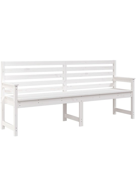 Dārza sols, 203,5x48x91,5 cm, priedes masīvkoks, balts