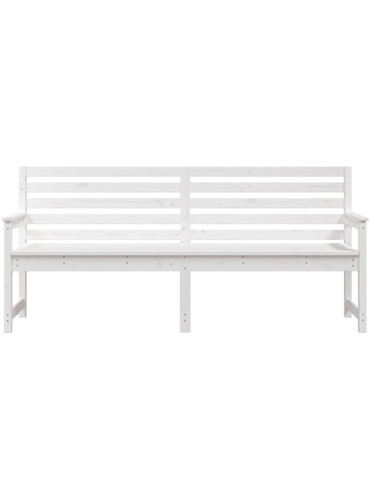 Dārza sols, 203,5x48x91,5 cm, priedes masīvkoks, balts