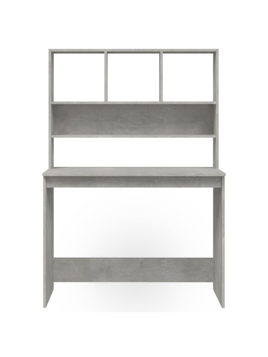 Rakstāmgalds ar plauktiem, betona pelēks, 102x45x148 cm