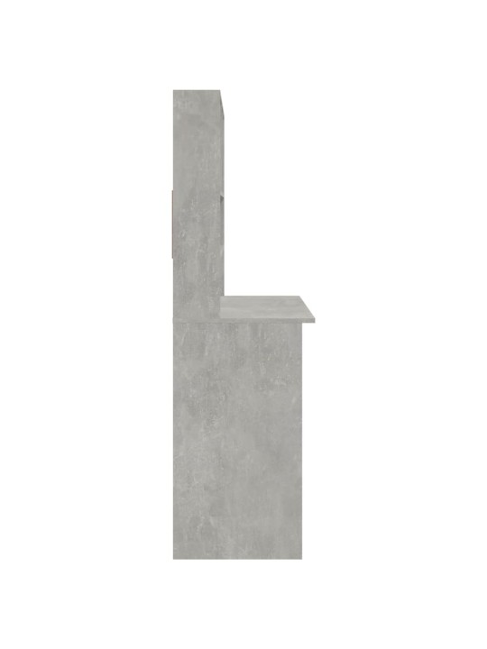 Rakstāmgalds ar plauktiem, betona pelēks, 102x45x148 cm